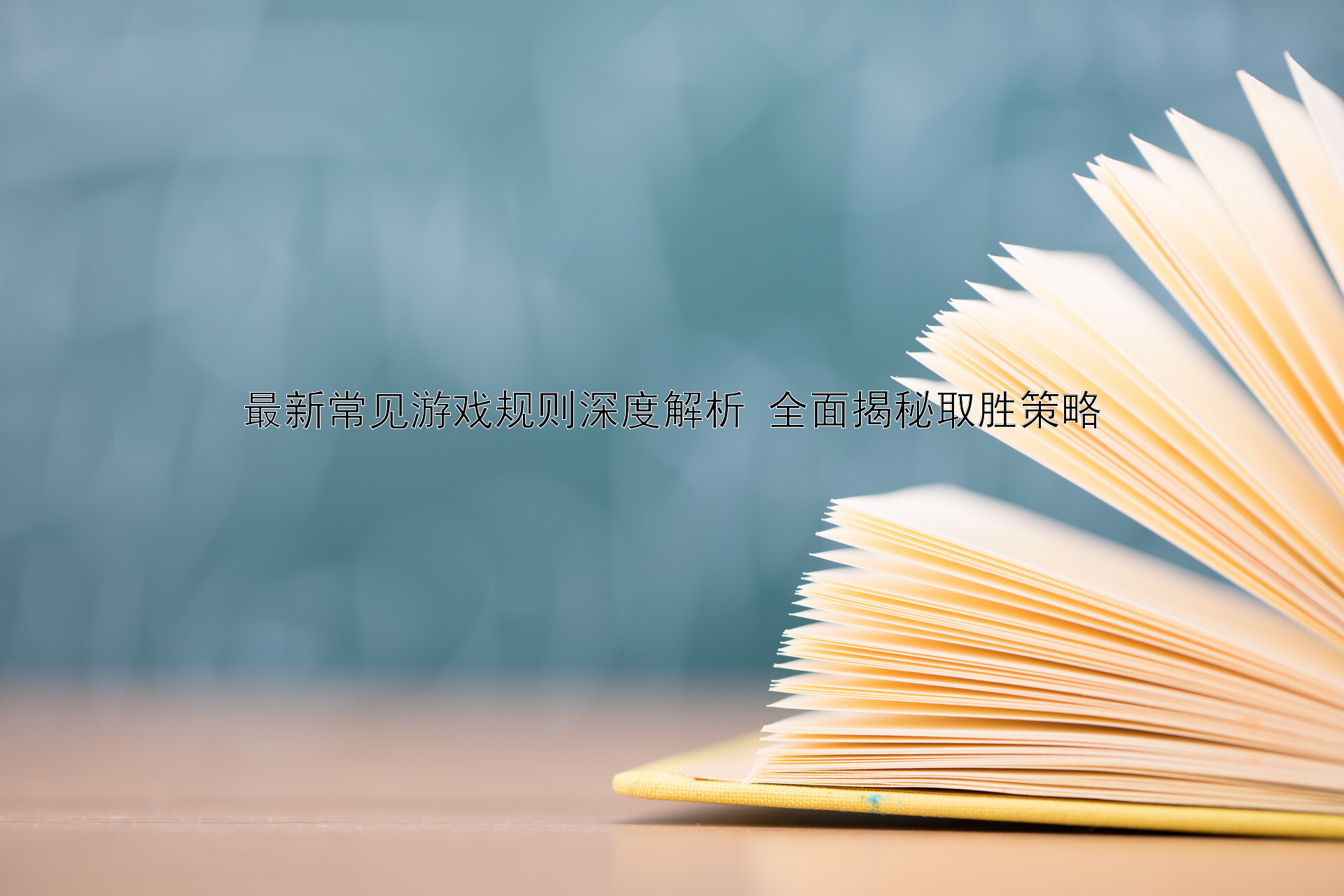 最新常见游戏规则深度解析 全面揭秘取胜策略